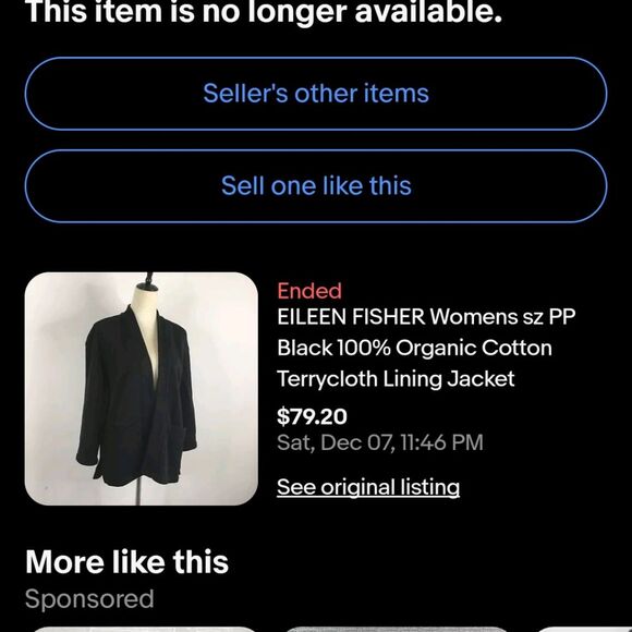 Eileen Fisher Black Open Front Jacket - Picture 8 of 8